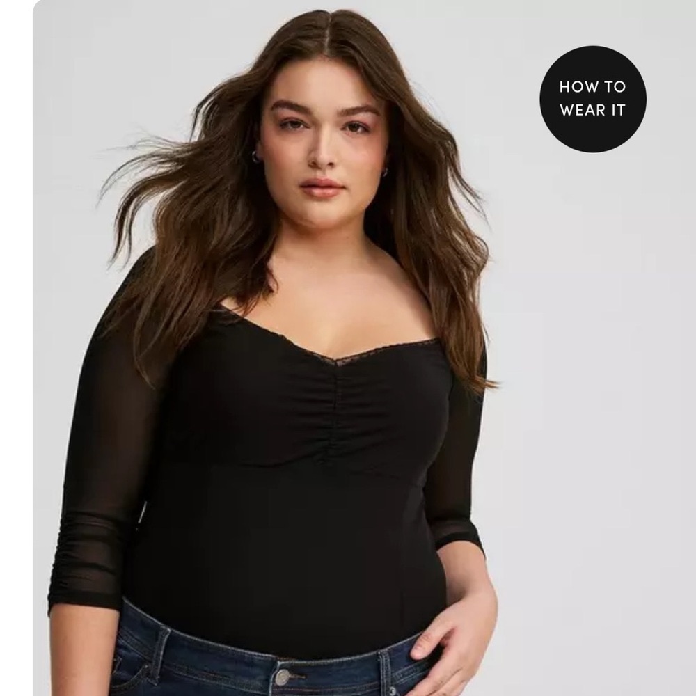 Torrid Mesh Sweetheart Corset Top Black Goth NWT